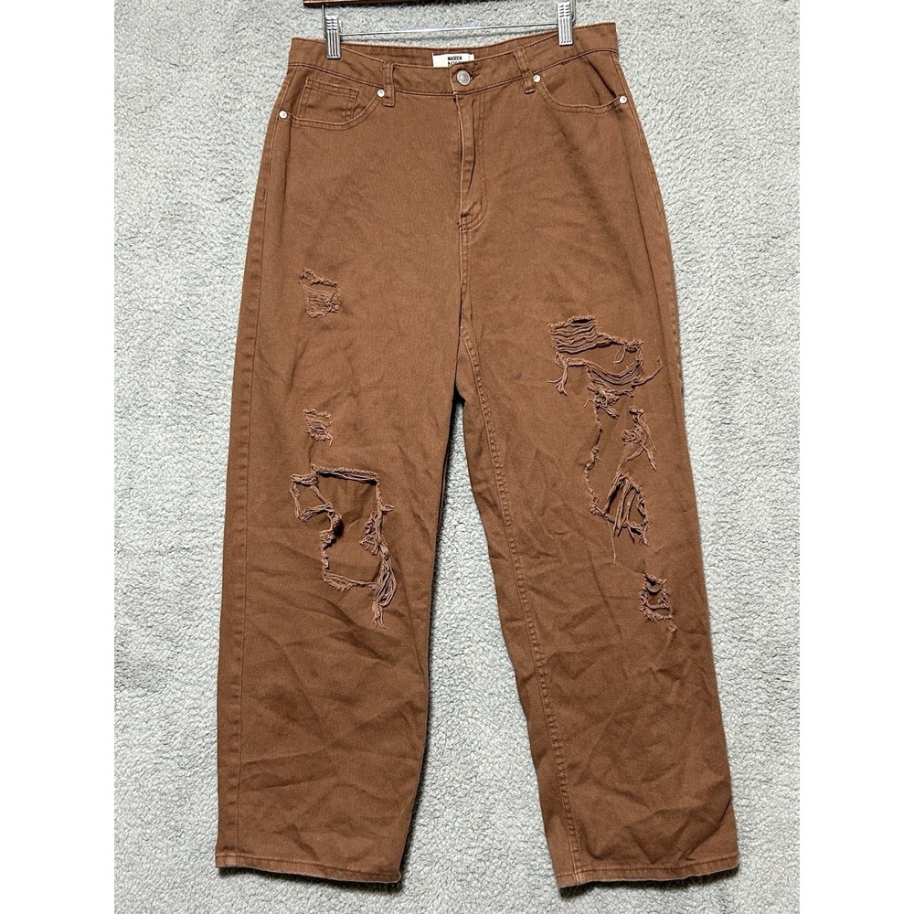 Madden NYC Distressed Womens Size 11 32X27.5 Denim Style Copper Pant 90s Themed